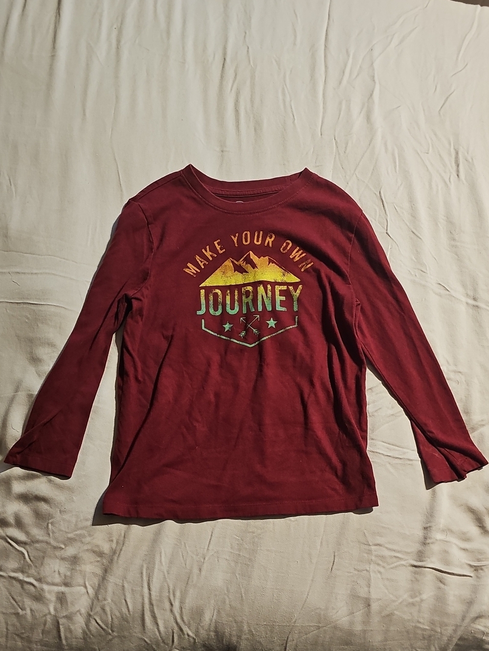 wonder nation Burgundy Long-Sleeve 'Make Your Own Journey' Graphic Tee